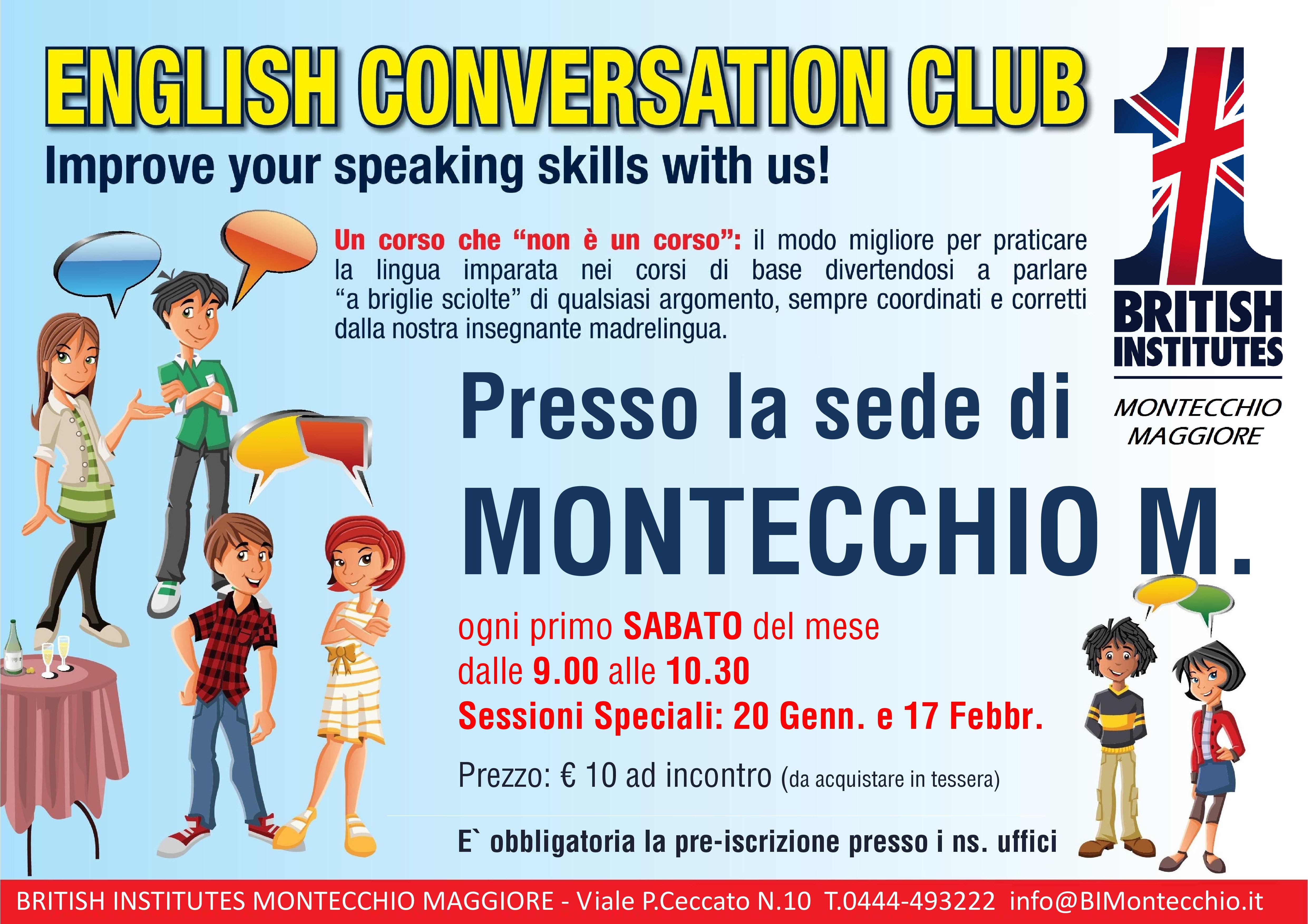 Locandina Conversation Club a Montecchio